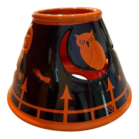 Bath & Body Works White Barn Halloween Jar Candle Shade Topper Black Orange - Picture 3 of 5